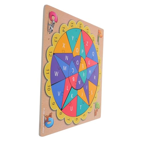 TOYANDONA Intelligentes Puzzle-Spielzeug Für Kinder Holzpuzzle Englische Alphabet-Zahlen Für Die Kognitive Entwicklung von TOYANDONA
