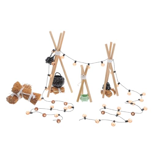 TOYANDONA 1 Satz Realistisches Mini Feuer mit Holzregal und Kessel für Puppenhaus Halloween Szenen Teiliges Set für Kreative Deko TOYANDONA 1 Satz Realistisches Mini Feuer mit Holzregal und Kessel für Puppenhaus Halloween Szenen Teiliges Set für Kreative Deko von TOYANDONA