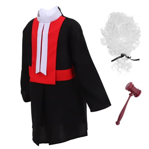 TOYANDONA 1 Satz Richteruniform für Perückenrichter Richterhammer halloweenkostüme für halloweenkostüme+für+ Kopfbedeckungsperücke lustiges Kleinkinderkostüm Plastik von TOYANDONA