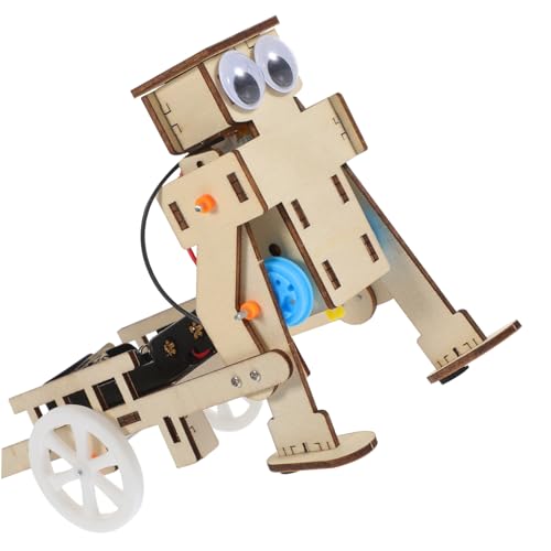 TOYANDONA 1 Satz Roboterbausatz Holzmontageroboter Stammlernspielzeug Roboterspielzeug Aus Holz Bauprojekt Für Elektromotoren Mechanisches Kunststoff Puzzle Lieferungen 3D von TOYANDONA