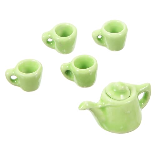 TOYANDONA 1 Satz Satz Miniatur Schüssel Spender Fälschung teeservice The Craft Teeservice Kreatives Mini- Mini-Tassen Teezubehör Keramik Light Green von TOYANDONA