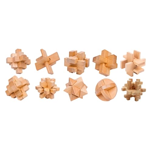 TOYANDONA 1 Satz Schloss Buchenholz Ming-sperre Puzzlespiel Lu-ban-Puzzle-Ball Iq-testspiel Puzzles Aus Holzwürfeln Iq-Tester Iq-Puzzle Puzzlewürfel Aus Holz Klassisch Hölzern Spielzeug Kind von TOYANDONA