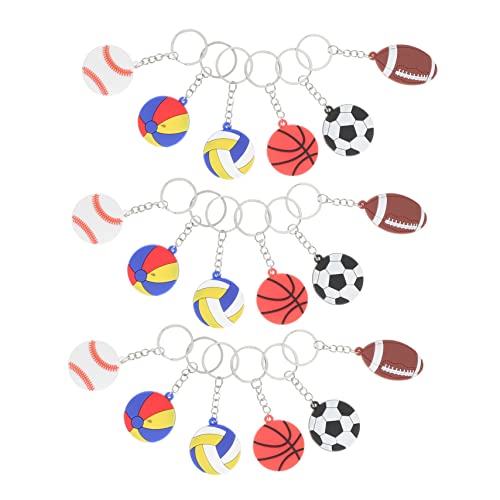 TOYANDONA 1 Satz Schlüsselanhänger Fußball Basketball Volleyball Baseball Kreative Mitgebsel Für Kindergeburtstag Schulbelohnungen Und Partys Hochwertiges 20 Stück von TOYANDONA