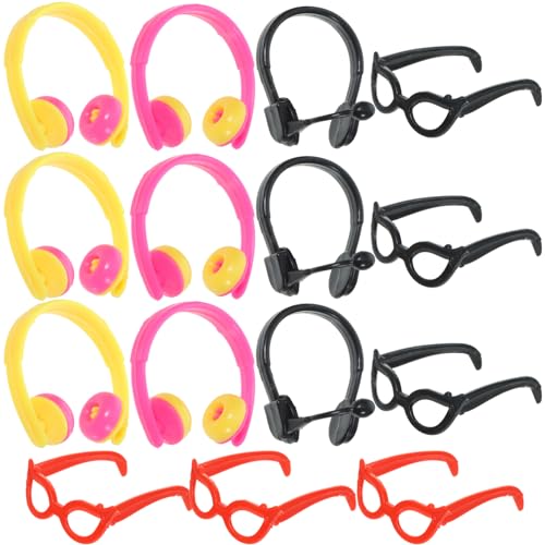 TOYANDONA 4er-Set Winzige Brillen Puppen-Headset-Dekorationen Mini-kopfhörer Für Kinderspielzimmer TOYANDONA 4er-Set Winzige Brillen Puppen-Headset-Dekorationen Mini-kopfhörer Für Kinderspielzimmer von TOYANDONA