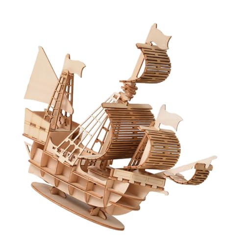 TOYANDONA 1 Satz Segelbootmodell aus Holz Puzzle Segelschiff modellbausatz Puzzle für holzspielsachen 3D-Puzzles für kinderpuzzles aus Holz Hölzern von TOYANDONA