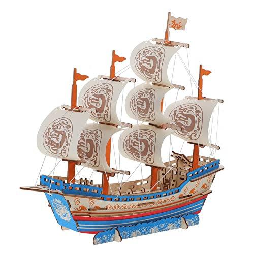 TOYANDONA 1 Satz Segelmodell Modelle Für Erwachsene 3D-Puzzle-Spielzeug Modelle Von Segelschiffen Segelbootmodell Segelboot-dekor Mini Segelboot-Ornamente Handbuch Holz Strand Geschenk von TOYANDONA