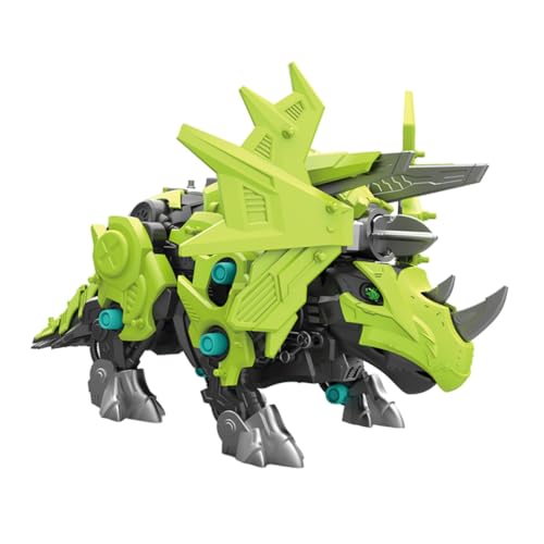 TOYANDONA 1 Satz Simulation Triceratops Mechanische Dinosaurier-bausteine Mechanische Dinosaurierblöcke Dinosauriermodell Mechanische Dinosaurierverzierungen Abs Green von TOYANDONA