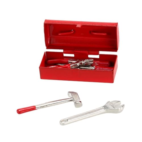 TOYANDONA 1 Satz Simulations-Toolbox Werkzeuge Machen Miniatur-hauswerkzeuge DIY-Werkzeuge Mini-Werkzeuge Miniaturspielzeug Miniatur-möbelwerkzeuge Legierung Auto Klettern Rot Anzeige Kind von TOYANDONA
