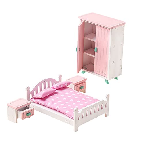 TOYANDONA 1 Set Miniatur Puppenhaus Schlafzimmermöbel Aus öbel Set Für Mini Einrichtung Mit Bett Und Nachttisch Für Kreatives Rollenspiel TOYANDONA 1 Set Miniatur Puppenhaus Schlafzimmermöbel Aus öbel Set Für Mini Einrichtung Mit Bett Und Nachttisch Für Kreatives Rollenspiel von TOYANDONA