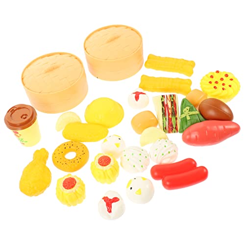 TOYANDONA 1 Satz Simulierte Frühstücksdesserts Gefüllte Brötchen Kleine Lebensmittelmodelle Frühstücksspielzeug Vorgeben -dampfgarer Simulierte Lebensmittel Dolly- - Plastik von TOYANDONA