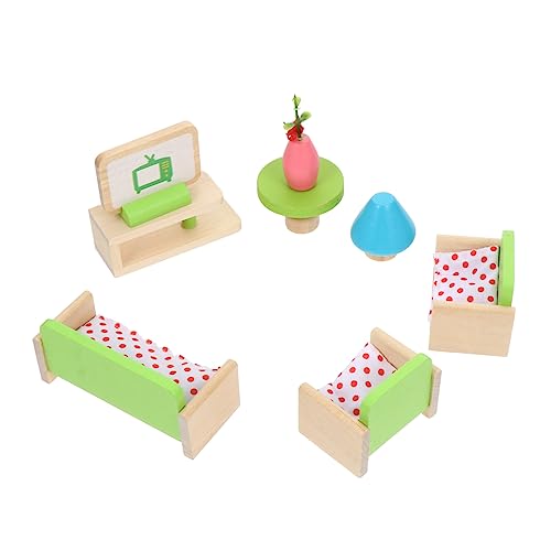 TOYANDONA 1 Satz Spielhaus Mini-bastelarbeiten Mikrohausmodell Mini-hausdekoration Mini-Sofa- Miniaturmöbel Mini- -dekore Mini-Handwerk Mini-hausschmuck Green Hölzern von TOYANDONA