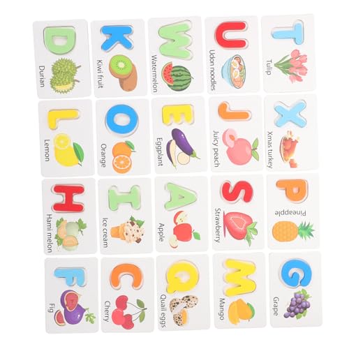 TOYANDONA 1 Satz Spielzeugbildkarten Alphabetspiel Für Kleinkinder Buchstaben-lernspiel Buchstaben Lernkarten Karte Mit Buchstaben Aus Holz Karten Mit Buchstaben Aus Holz Hölzern von TOYANDONA