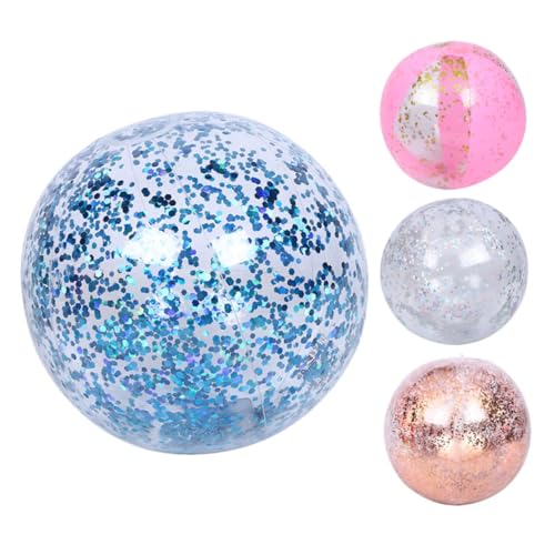 TOYANDONA 1 Satz Strandball Mit Pailletten Spiel Disco-ballons Schwimmbad Prallen Beach Toys for Strandball Aufblasbar Glitzernder Wasserball Sommerliche Dekorationen Pvc 4 Stück von TOYANDONA