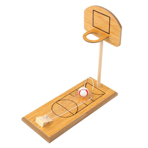TOYANDONA 1 Satz Tabletop-Basketball holzspielzeug tischbasketballspiel Spiele Basketballset für Jungen Miniatur Basketballspielzeug Finger-Basketballspiel Hölzern Light Brown von TOYANDONA