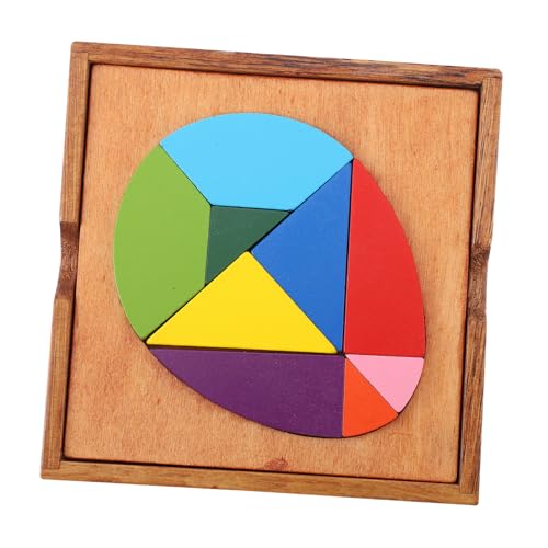 TOYANDONA 1 Satz Tangram -Bausteine Eiformen Puzzle- Kindergarten-Rätsel Kleinkind-Puzzle DIY-Tangram- Tangram-Rätsel für Kinderspielzeug Holz Bunt von TOYANDONA