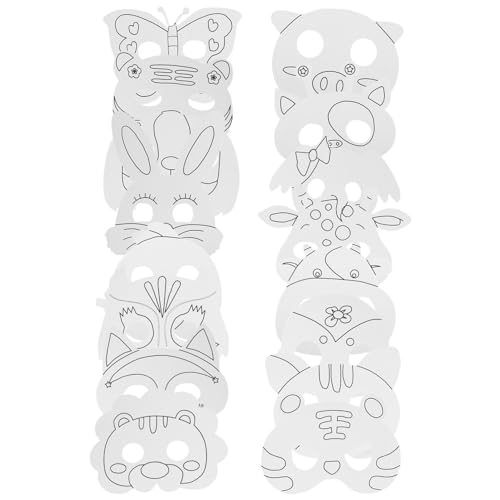 TOYANDONA 1 Satz Tier-Leermaske Hirschkopf Wanddekoration Hautpflege für Bausatz bastelset für halloween maske gesichtsmaske Maskerade weiße Maske leere Cosplay-Masken Papier von TOYANDONA
