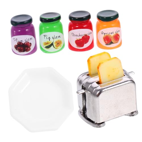 TOYANDONA 1 Satz Toaster Spielzeughaus Zubehör Miniaturspielzeug simuliertes Küchenspielzeug Puppenhaus-Requisite Miniatur-Küchenszenen-Requisite Puppenhausdekoration Harz von TOYANDONA
