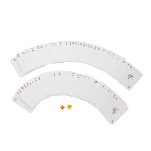 TOYANDONA Tragbare Mahjong Spielkarten Satz für Reisen 144 Kleiner Karten aus PVC mit Würfeln Kartenspiel für Partys und Unterwegs TOYANDONA Tragbare Mahjong Spielkarten Satz für Reisen 144 Kleiner Karten aus PVC mit Würfeln Kartenspiel für Partys und Unterwegs von TOYANDONA