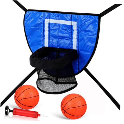 TOYANDONA 1 Satz Trampolin Basketball Hoop mit Pumpe und Bällen Basketball Zielaufsatz für Aktives und Geschicklichkeitstraining Dem Trampolin von TOYANDONA