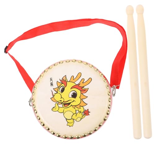 TOYANDONA 1 Satz Trommel Aus Rindsleder Musikspielzeug Musikinstrumente Trommelspielzeug Für Kindertrommel Kindertrommelspielzeug Percussion-musikspielzeug Rot PVC von TOYANDONA