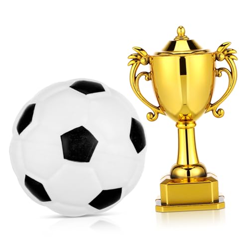 TOYANDONA Exquisite Mini-fußballtrophäe für Die Inneneinrichtung Mini-fußball-Set 2 Stück Miniatur-statuen von TOYANDONA