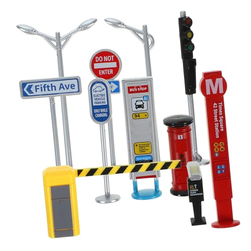 TOYANDONA 1 Satz Verkehrsbarrikadenmodell -Spielmatte Mini-Verkehrssperrschild verkehrsschilder verkehrszeichen -Verkehrsschilder für Minikegel Abs von TOYANDONA