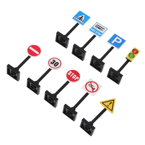 TOYANDONA 1 Satz Verkehrszeichen- interaktives lernspielzeug Kleiner Spielzeugzaun Hängende Dekoration Simulation von Straßenschild-Spielzeugen Ampelsignal Abs von TOYANDONA
