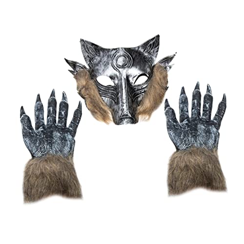 TOYANDONA 1 Satz Wolfsmaske beängstigende Maske Halloween-Maske Perücke Wolf-Cosplay Herrenkostüm halloween dekoration halloween-dekoration Wolfskopfmaske Halloween-Cosplay-Maske Plastik von TOYANDONA