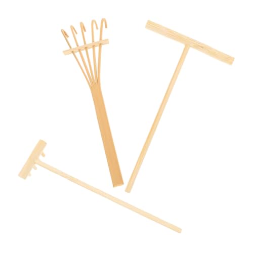 TOYANDONA 1 Satz Zen-Sandmalerei Kultivierende Kleiner Rechen Grube Kette Schmutzrechen Gartenrechen Schiebewerkzeuge für Sandrechen Miniaturgartenwerkzeuge Basteln mit Gartenharken Bambus von TOYANDONA
