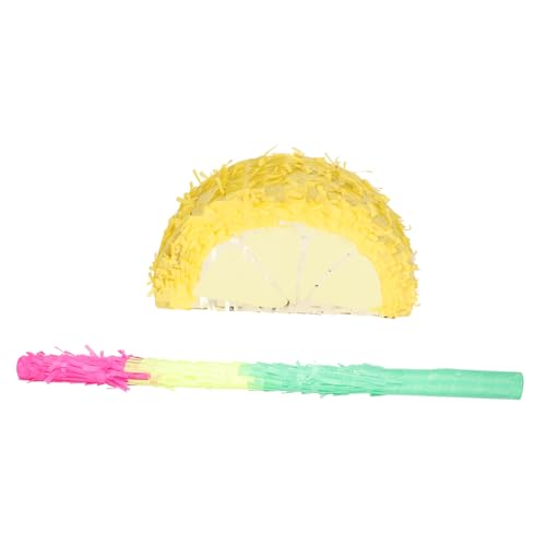 TOYANDONA 1 Satz Zitronen-piñata Dekorationen Sommer Party Geburtstag Einzigartige Mexikanische Piñata Lustige Spielsachen Pinata-stick Yellow Aluminiumfolie von TOYANDONA