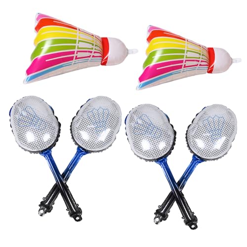TOYANDONA 1 Satz aufblasbares Badminton Sportbälle, Geburtstagsballons, Dekorationen Badminton Rackets Ballon Aufblasbare Outdoor -Shuttlecocks -Ballon Badmintonball-Ballons Aluminiumfolie TOYANDONA 1 Satz aufblasbares Badminton Sportbälle, Geburtstagsballons, Dekorationen Badminton Rackets Ballon Aufblasbare Outdoor -Shuttlecocks -Ballon Badmintonball-Ballons Aluminiumfolie von TOYANDONA