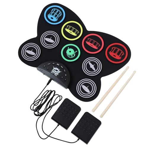 TOYANDONA 1 Satz elektronische Trommel Handtrommelinstrumente für einfache Trommel Kindertrommeln Schlaginstrument Tragbares elektrisches Schlagzeug PVC Colorful von TOYANDONA