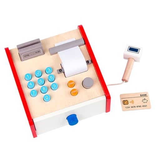 TOYANDONA 1 Satz für kinderspielzeug Rollenspiel Lernspielzeug geldgeschenke Weihnachten Toys Kid Toys Simulation Registrierkasse Hölzern von TOYANDONA