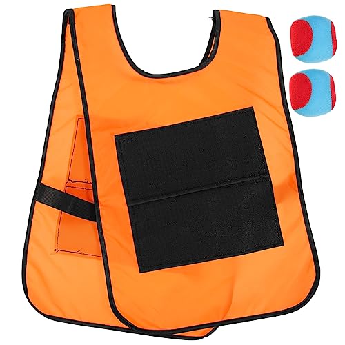 TOYANDONA 1 Satz klebriges Ziel Kinderspielzeug Outdoor- für interaktives klebrige Ballweste klebrige Weste und Bälle Stoff Orange von TOYANDONA