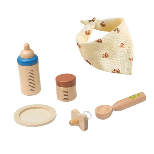 TOYANDONA 1 Satz zum Füttern mit der Flasche Wasser Obst holzspielzeug für Geschirrset Flaschenfütterungsspielzeug Flaschenfütterungshaus- von TOYANDONA