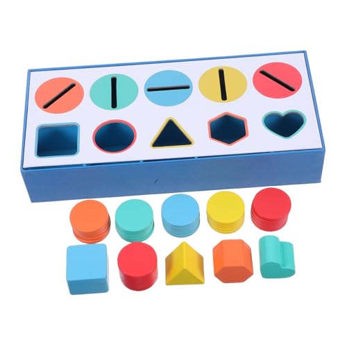 TOYANDONA 1 Schachtel Holz Farb Formsortierspielzeug für Kleinkinder Montessori Spielset zur Entwicklung Feinmotorik Farberkennung und Logisches Denken Buntes Sensorisches zur von TOYANDONA