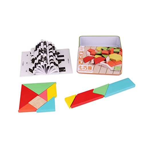 TOYANDONA 1 Schachtel Tangram- Kreatives Tangram-Puzzle- Pädagogisches für Tangram-Puzzle- für Formerkennung Holzrätsel Holz-Tangram Hölzern von TOYANDONA