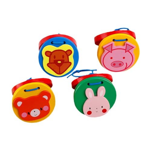 TOYANDONA 1 Set 4 Stück Kastagnetten Musikalisches Musik Kinderspielzeug Für Schlagspielzeug Rhythmusspielzeug Kinderspielzeug Holz Vorschulkinder Musikspielzeug von TOYANDONA