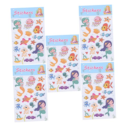 TOYANDONA 1 Set 5 Stück Meerjungfrau Aufkleber Scrapbook Aufkleber Meerjungfrau Aufkleber Cartoon Aufkleber DIY Aufkleber Mehrzweck Aufkleber Aufkleber Aufkleber Papier von TOYANDONA