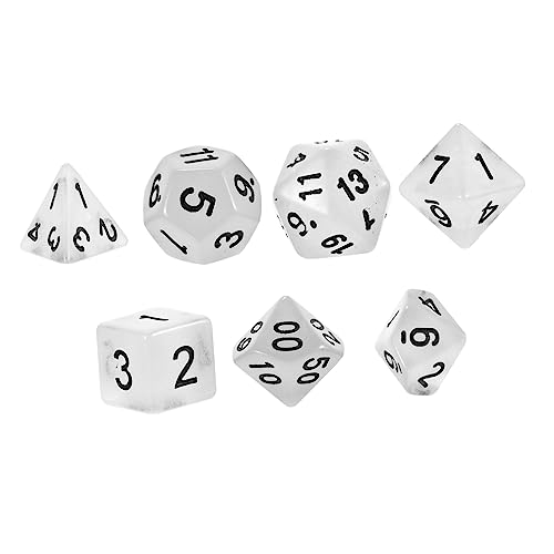 TOYANDONA 1 Set 7 Teilig Leuchtwürfel Mit Mehreren Seiten Für Trpg Spielwürfel Polyederwürfel Zahlenwürfel RPG Rollenspielwürfel Brettspielwürfel Leuchtwürfel Aus Kunststoff von TOYANDONA