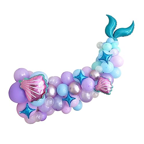 TOYANDONA 1 Set 87 Stück Meerjungfrau Ballons Party Dekorationen Ballonbogen Hochzeitsbogen LED Ballons Gänseblümchen Hochzeitsdekorationen Girlande Muschel Ballons Topper Party von TOYANDONA
