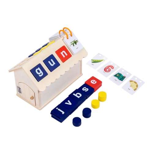 TOYANDONA 1 Set Alphanumerisches Spiel Kinderspielzeug Alphabet Alphabet Kabinenspielzeug Englische Wörter Lernkarten Kinderbuchstabenblock Lernspielzeug Englische Wörter von TOYANDONA