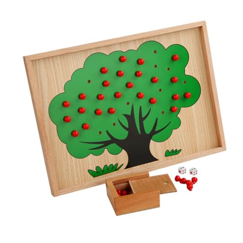 TOYANDONA 1 Set Apfelzähl Lehrhilfen Für Kleinkinder Kleinkind Puzzles Äpfel Zählen Spielspielzeug DIY Baum Apfelnummer Vorschulbedarf Apfelbaum Passendes Aus Holz Grün von TOYANDONA