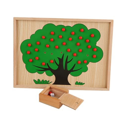 TOYANDONA 1 Set Apfelzähl Lehrhilfen Für Kleinkinder Lernspielzeug Mathe Puzzle Passendes Apfelbaum Pädagogisches Apfelbaum Kognitives Paarungsspielzeug Grünes Holz von TOYANDONA
