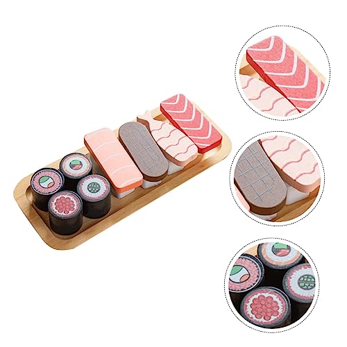 TOYANDONA 1 Set Aus Holz Simuliertes Sushi Mädchen Sushi Modell Küche Intelligentes Simulation Von Lebensmitteln Aus Holz Modell Ornament Spielhaus Küche Kinderspielzeug von TOYANDONA