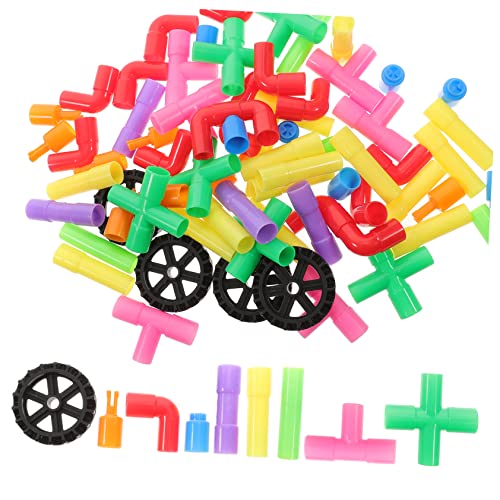TOYANDONA Stem Tube-spielzeugset 76-in-1-bausteine ​​für Kinder Früherziehungsspielzeug Formen- Und Farblernen Für Partys Und Geburtstage von TOYANDONA