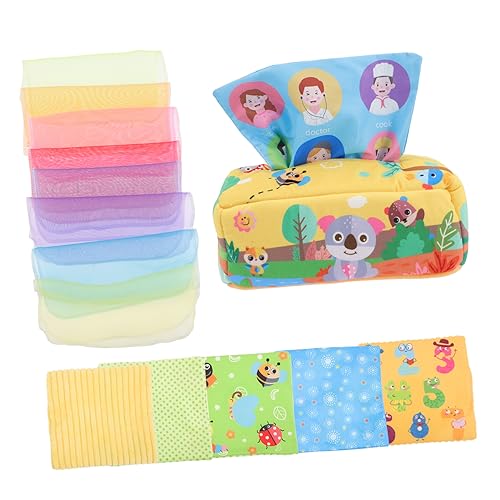 TOYANDONA 1 Set-Box Fingerübungsspielzeug sensorisches Texturspielzeug für sensorisches Neugeborene sensorische Spielzeuge Gewebespielzeug für Babys Plüsch Gelb von TOYANDONA