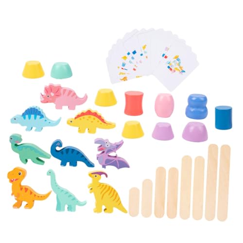 TOYANDONA 1 Set Dinosaurier Bausteine Kinderspielzeug Bausteine ​​Für Kleinkinder Stapelspielzeug Cartoon Kognitionsspielzeug Kleinkind Stapelspielzeug Papierkarte Bunt von TOYANDONA