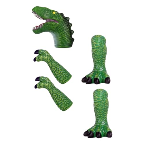 TOYANDONA 1 Set Dinosaurier Handpuppe Spielzeugpuppen Die Marionetten Fingerspielzeug Eltern Kind Spiel Dinosaurier Fingerpuppe Für Tiere Hand Fingerpuppe Vinyl Grün von TOYANDONA