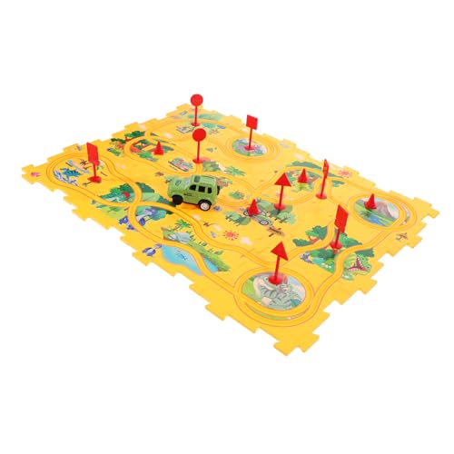 TOYANDONA 1 Set Dinosaurier-Track-Puzzle-Auto-spielset, Puzzles, Track-Fahrzeuge-Set, Kinder-Montessori-Spielzeug von TOYANDONA
